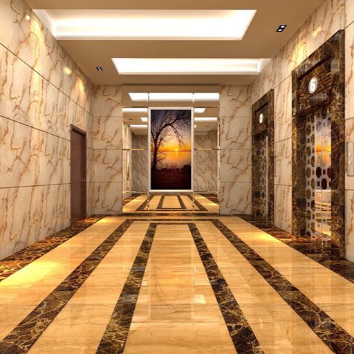 restaurant wall decorated with pvc imitation marble sheet