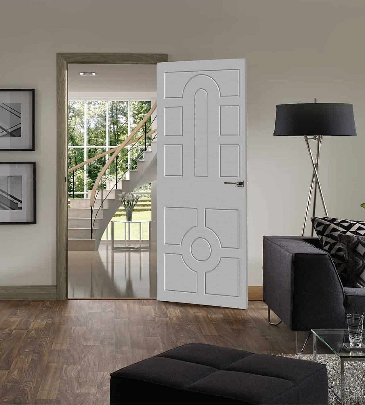wpc interior door installed in residential room