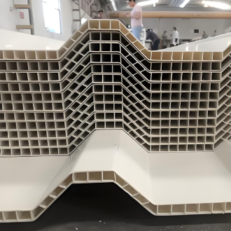 upvc hollow corrugated roof tile cross‑section, hollow wave plastic roof sheet for industrial building roofing