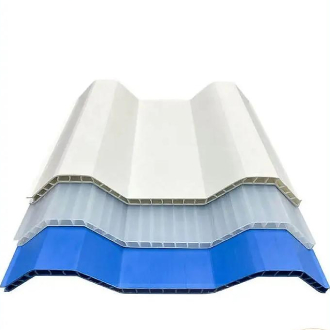 multi‑color pvc hollow corrugated roof tile samples