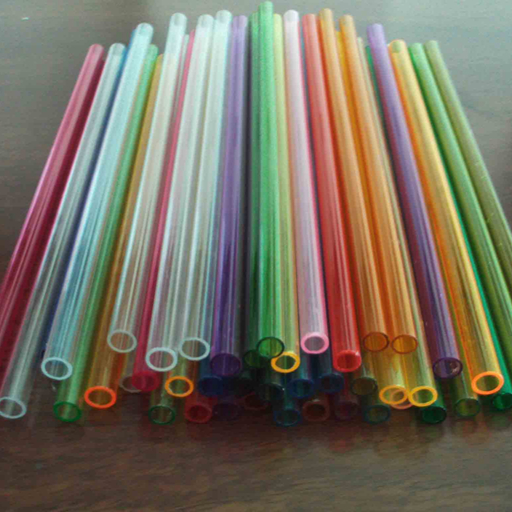 colorful transparent plastic extrusion rigid tube, acrylic hollow profile