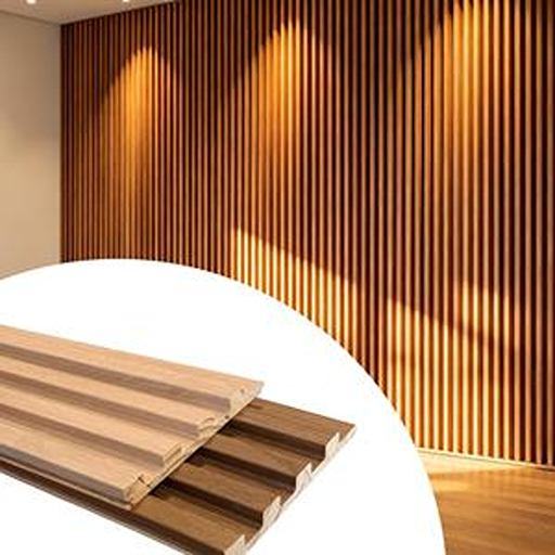 wpc fluted grille panel applied for indoor wall decoration
