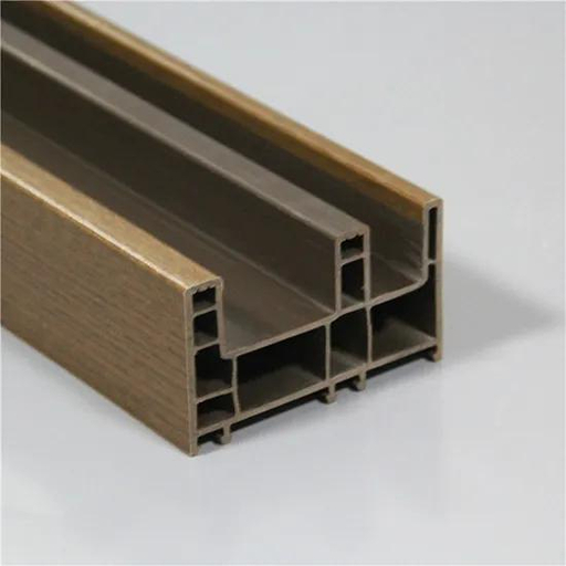 wood grain wpc door frame hollow extrusion profile sample