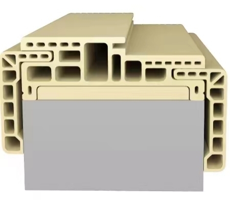 various hollow wpc door frame plastic extrusion profile assemblies